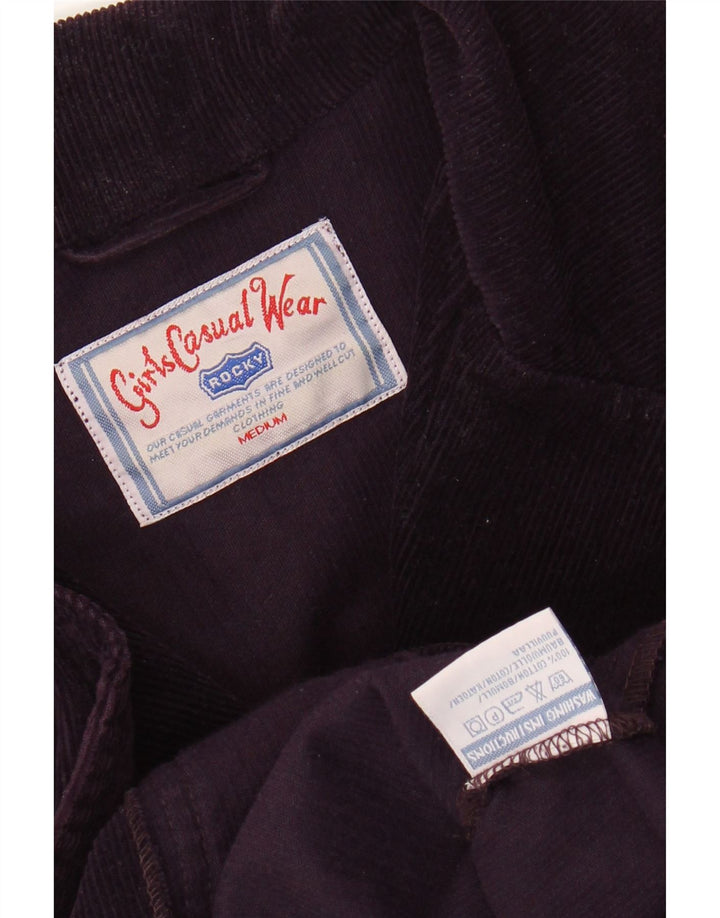 ROCKY Womens 5 Button Corduroy Blazer Jacket UK 14 Medium Purple Cotton