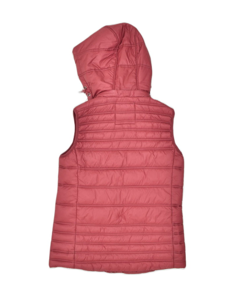 CREW CLOTHING Womens Hooded Padded Gilet UK 10 Small Red Polyester | Vintage | Thrift | Second-Hand | Used Clothing | Messina Hembry 