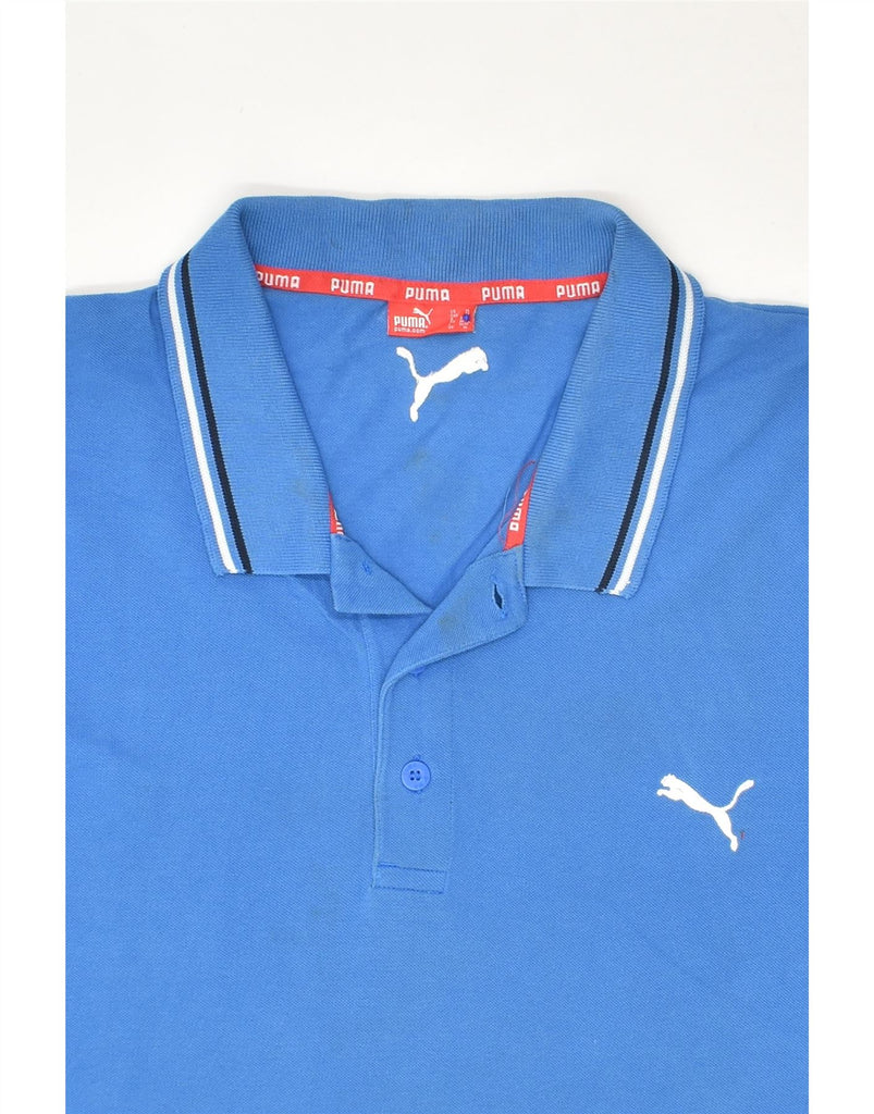 PUMA Mens Polo Shirt XL Blue Cotton | Vintage Puma | Thrift | Second-Hand Puma | Used Clothing | Messina Hembry 