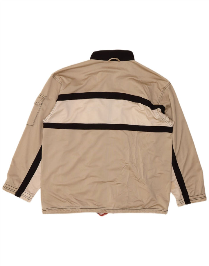 DIADORA Mens Tracksuit Top Jacket UK 38 Medium Beige Colourblock Polyester