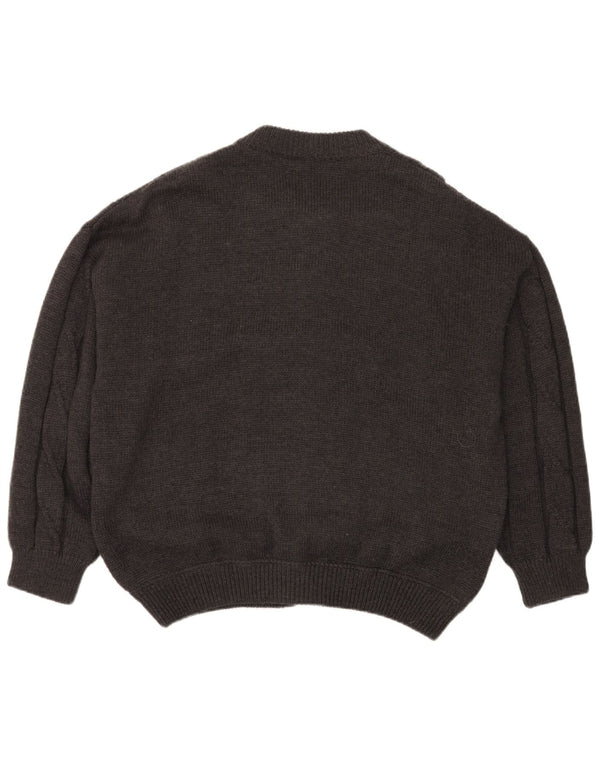 Vintage Mens Cardigan Sweater 2XL Grey Wool