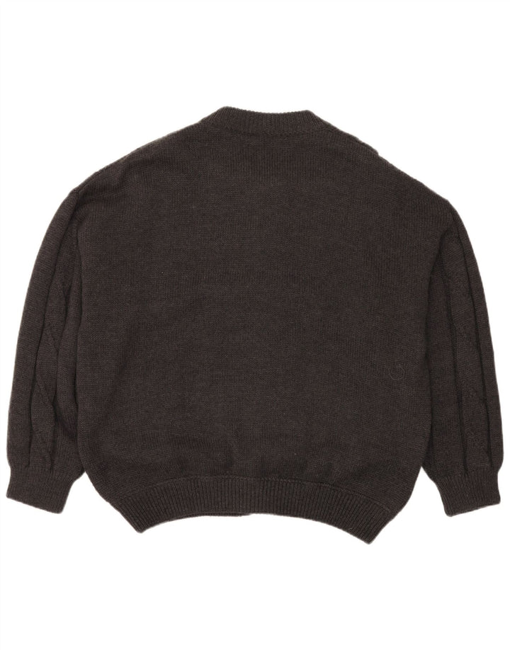 Vintage Mens Cardigan Sweater 2XL Grey Wool