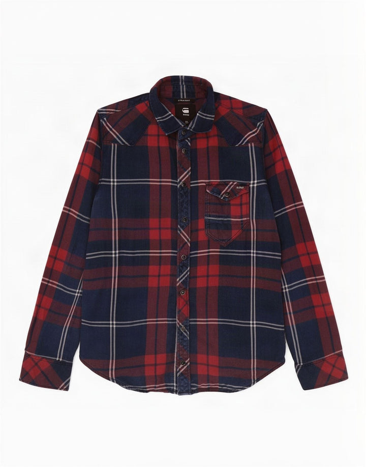 G-Star Mens Flannel Shirt XS Multicoloured Plaid Cotton