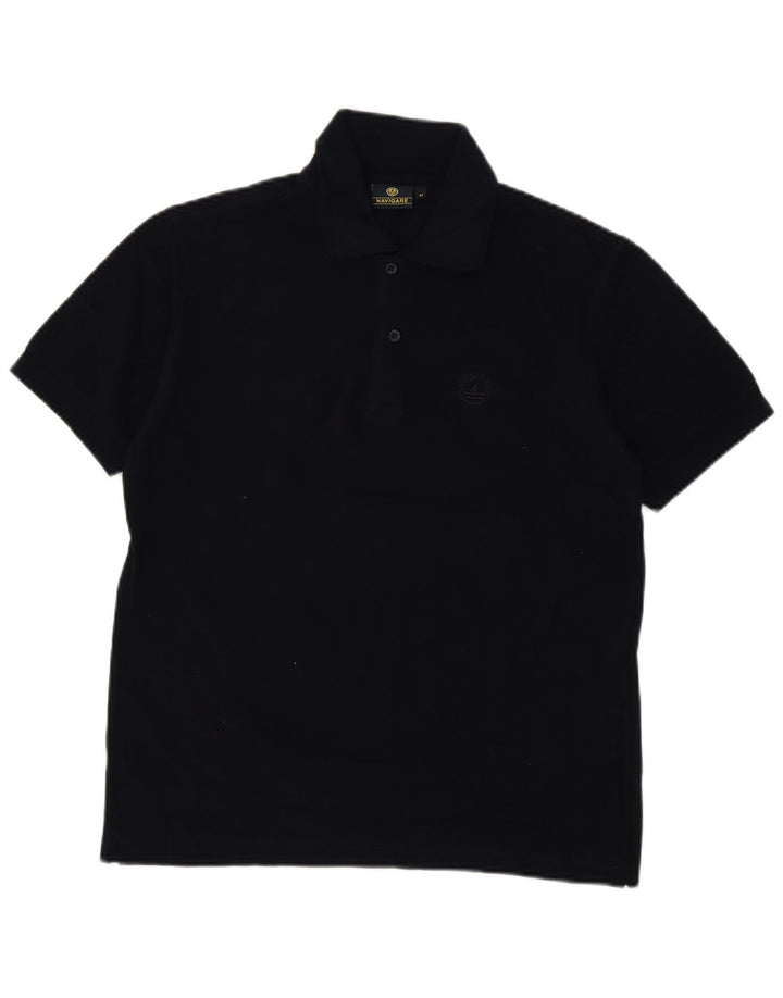Navigare Mens Polo Shirt Medium Navy Blue Cotton