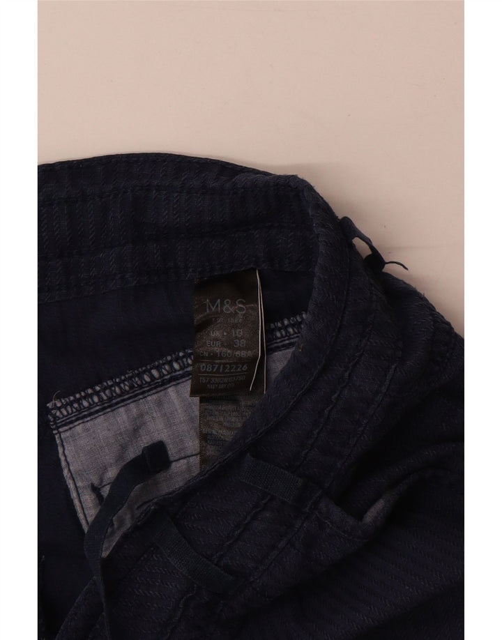 Marks & Spencer Womens Cargo Shorts UK 10 Small W32  Navy Blue Cotton