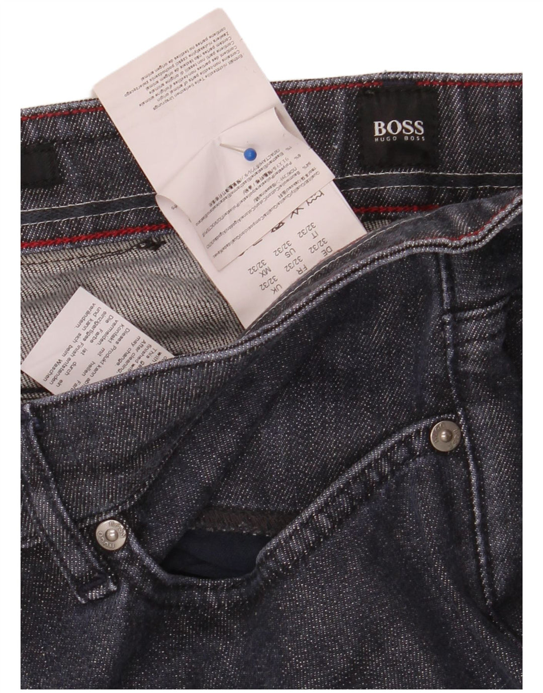 HUGO BOSS Mens Candiani Slim Jeans W32 L32 Navy Blue Cotton