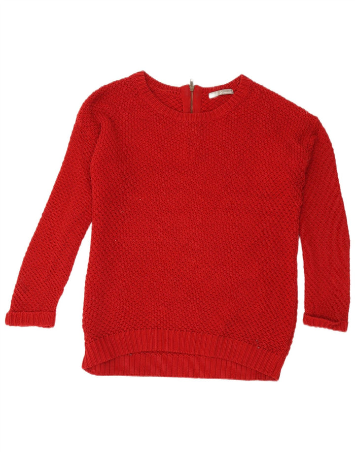 Marks & Spencer Womens Oversized Boat Neck Jumper Sweater UK 10 Small Red