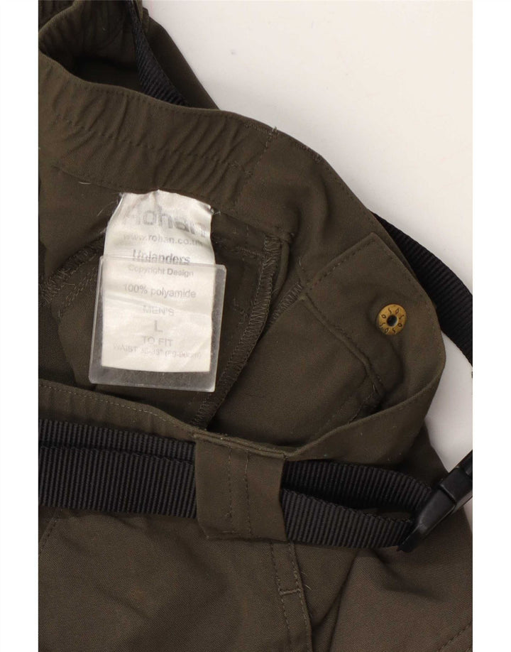 Rohan Mens Regular Cargo Trousers Large W35 L27 Khaki Polyamide