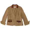 Marlboro Classics Womens 3 Button Blazer Jacket EU 48 2XL Khaki Colourblock