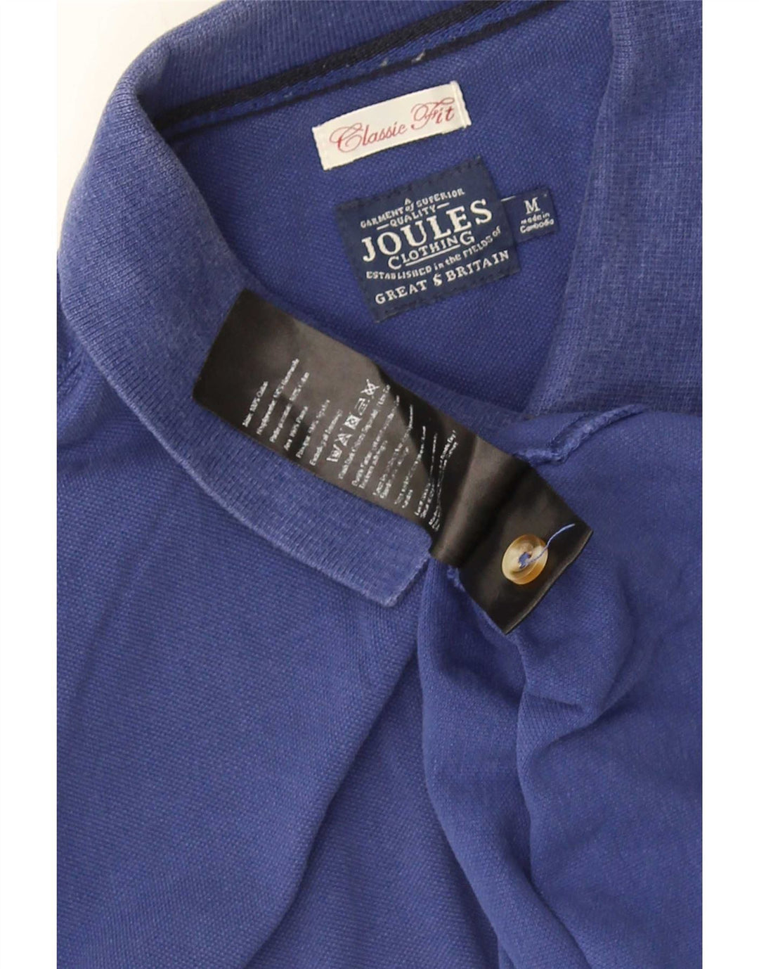 Joules Mens Classic Fit Polo Shirt Medium Blue Cotton