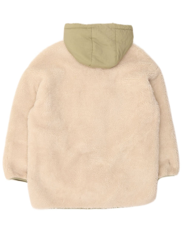 Zara Womens Oversized Hooded Windbreaker Jacket UK 10 Small Off White