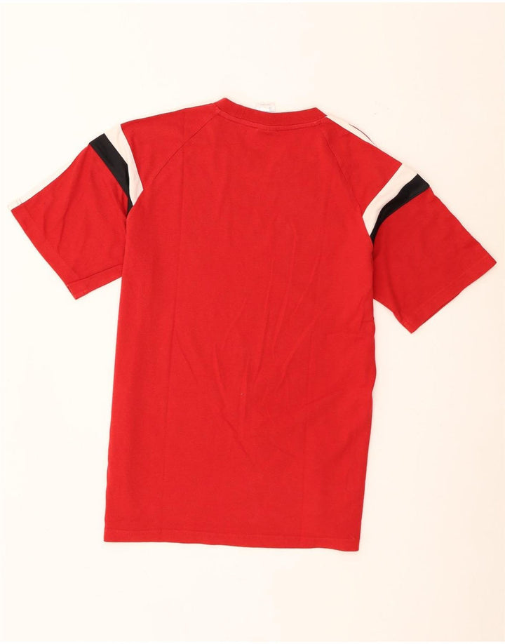 Adidas Mens Graphic T-Shirt Top Medium Red Colourblock Cotton