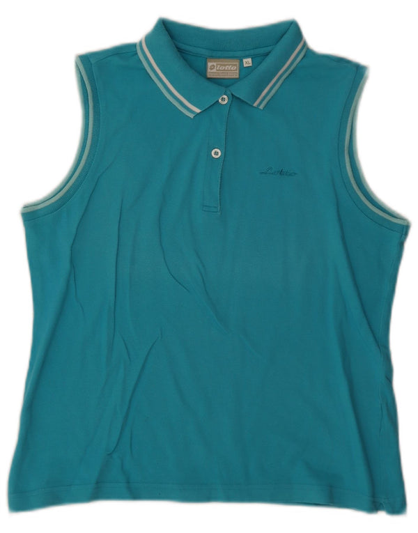 Lotto Womens Sleeveless Polo Shirt UK 18 XL Turquoise