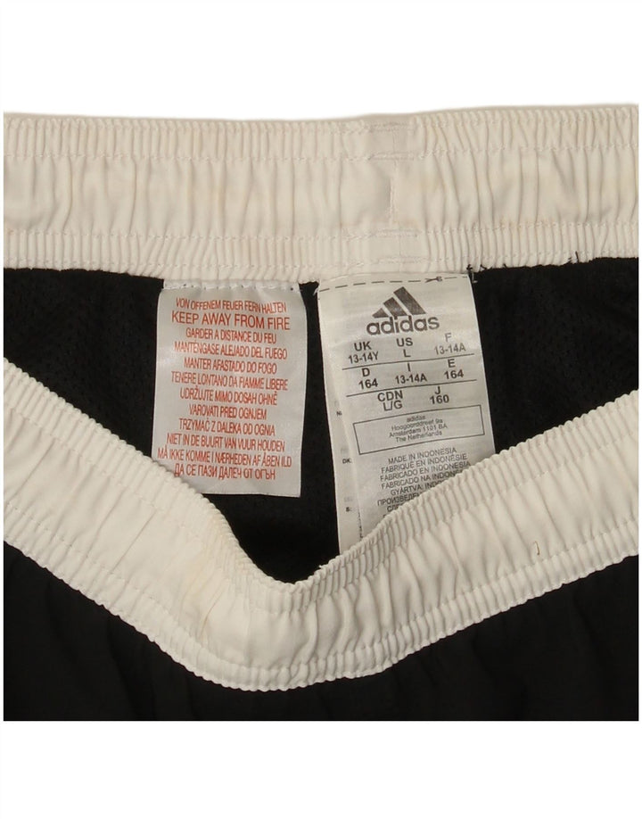 Adidas Boys Sport Shorts 13-14 Years Black Colourblock Polyester