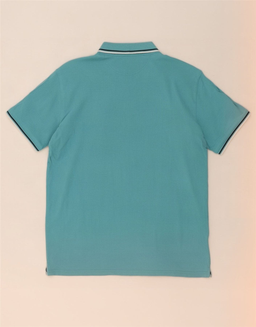 Champion Mens Polo Shirt Medium Blue Striped Cotton