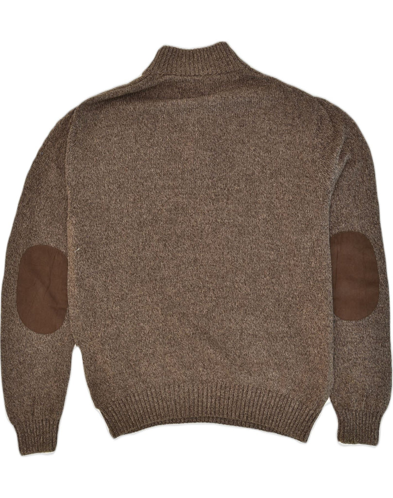 CHAPS Mens Button Neck Jumper Sweater Large Brown Cotton | Vintage Chaps | Thrift | Second-Hand Chaps | Used Clothing | Messina Hembry 