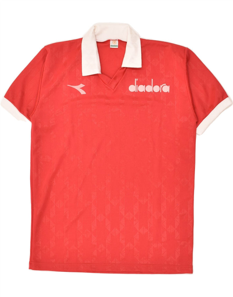 DIADORA Mens Polo Shirt Medium Red Polyester | Vintage Diadora | Thrift | Second-Hand Diadora | Used Clothing | Messina Hembry 