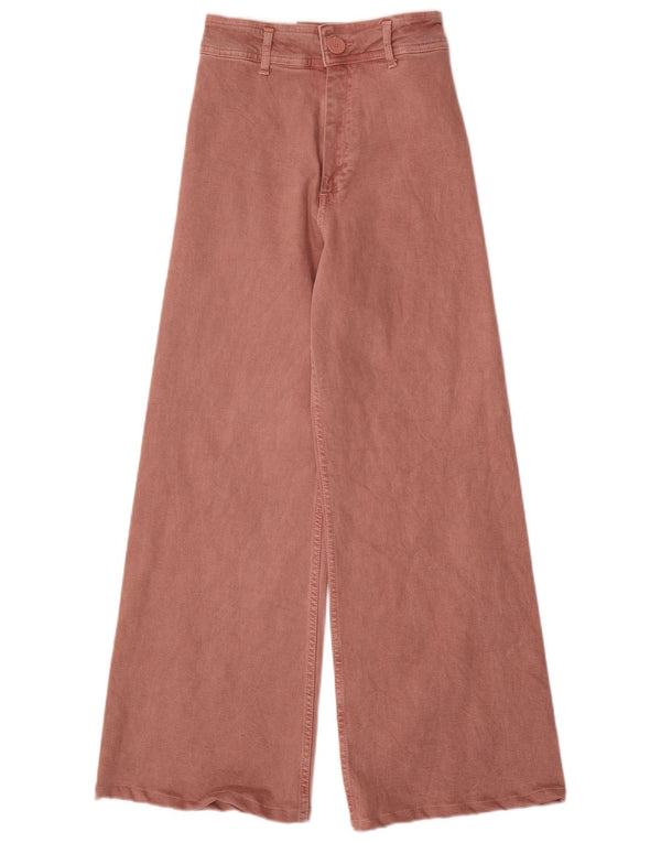 Zara Womens The Marine Straight Wide Leg Jeans EU 34 2XS W24 L28 Pink