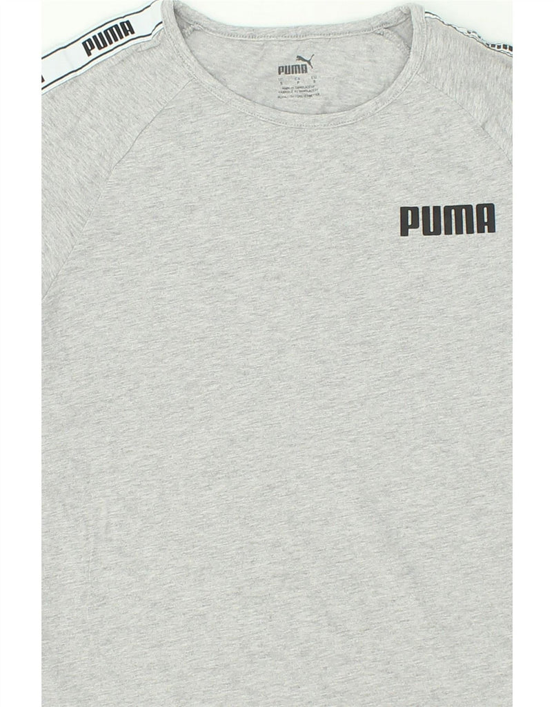 PUMA Womens Graphic T-Shirt Top UK 10 Small Grey Cotton Vintage Puma and Second-Hand Puma from Messina Hembry 