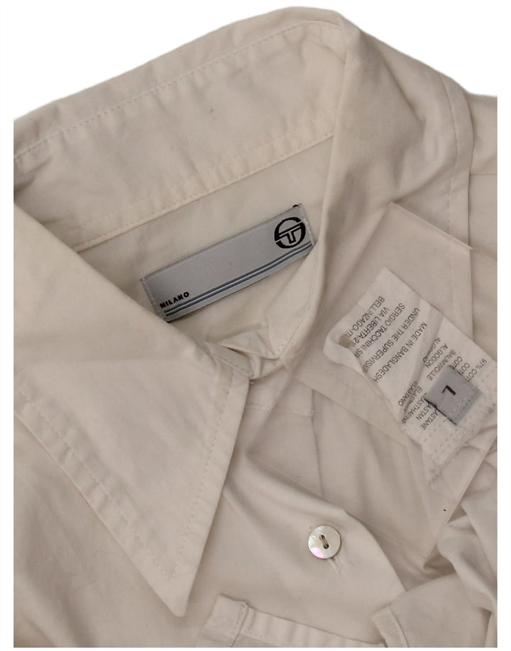 Sergio Tacchini Womens Shirt UK 14 Large White Cotton