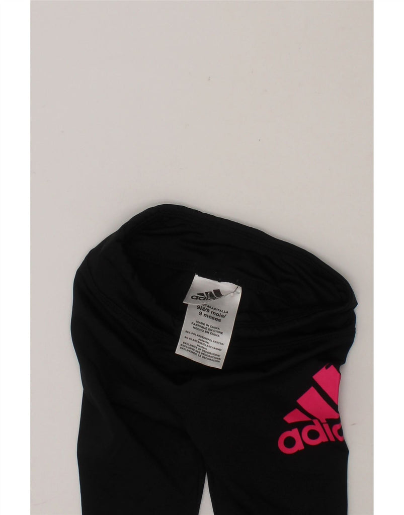 ADIDAS Baby Girls Graphic Tracksuit Trousers 6-9 Months  Black Polyester Vintage Adidas and Second-Hand Adidas from Messina Hembry 