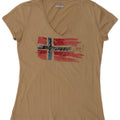 NAPAPIJRI Womens Graphic T-Shirt Top UK 14 Medium Beige