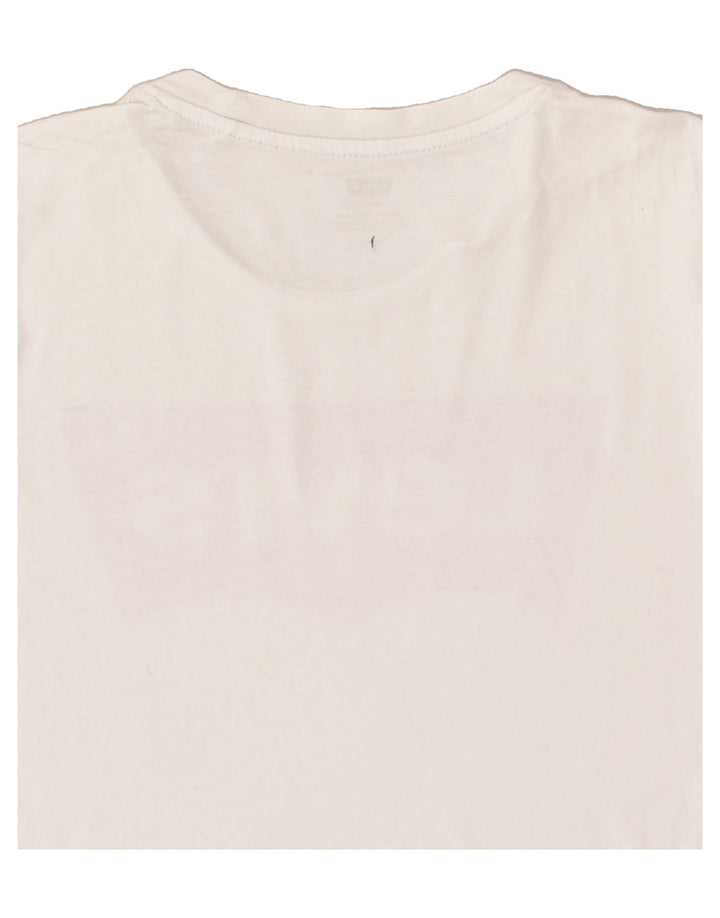LEVI'S Womens Graphic T-Shirt Top UK 6 XS Off White Cotton | Vintage Levi's | Thrift | Second-Hand Levi's | Used Clothing | Messina Hembry 