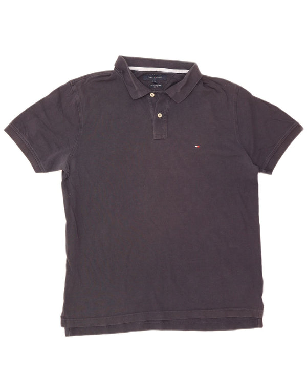 Tommy Hilfiger Mens Slim Fit Polo Shirt XL Navy Blue Cotton