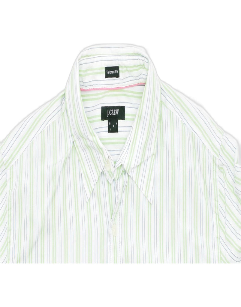 J. CREW Mens Tailored Fit Tailored Fit Shirt Medium Green Striped Cotton | Vintage | Thrift | Second-Hand | Used Clothing | Messina Hembry 