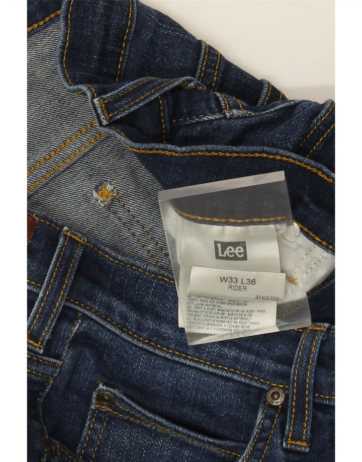 Lee Mens Rider Slim Jeans W33 L36 Blue Cotton