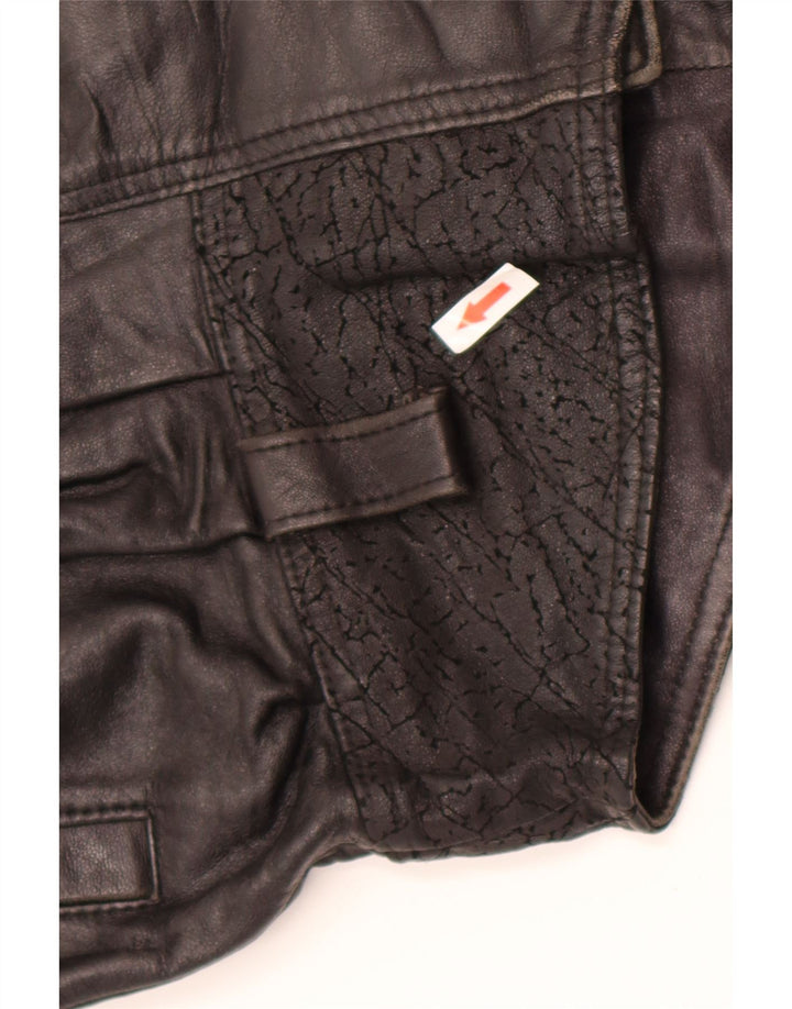 Lee Womens Oversized Leather Jacket UK 10 Small Black Leather