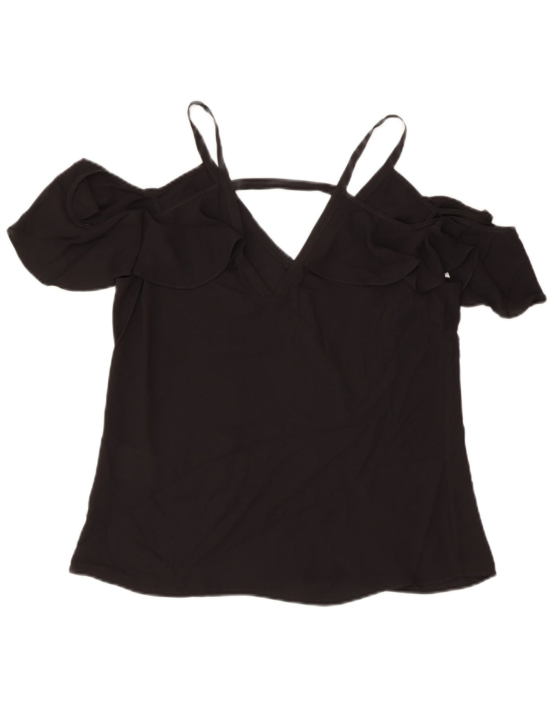 BCBGMAXAZRIA Womens Off Shoulder Top UK 2 2XS Black Polyester