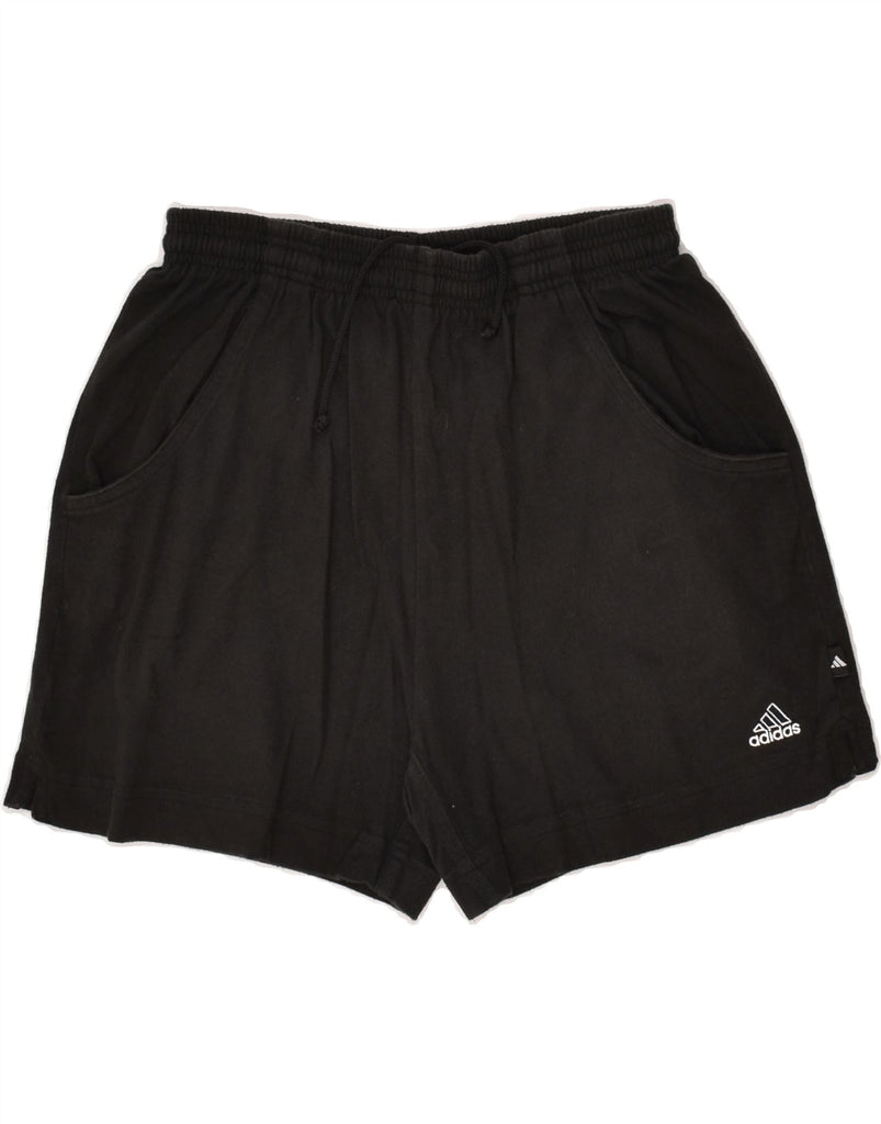 ADIDAS Womens Sport Shorts UK 12 Medium Black Cotton | Vintage Adidas | Thrift | Second-Hand Adidas | Used Clothing | Messina Hembry 