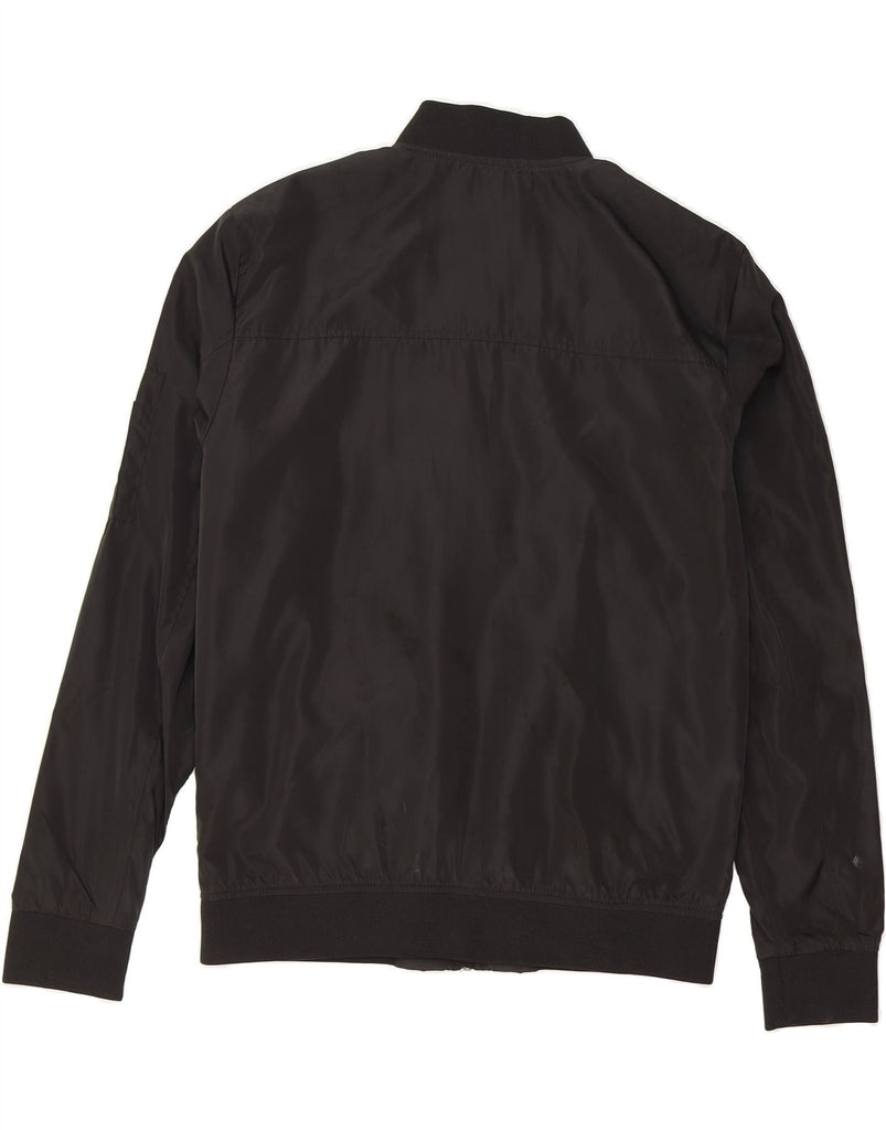 JACK & JONES Mens Bomber Jacket UK 40 Large Black Polyester Vintage Jack & Jones and Second-Hand Jack & Jones from Messina Hembry 