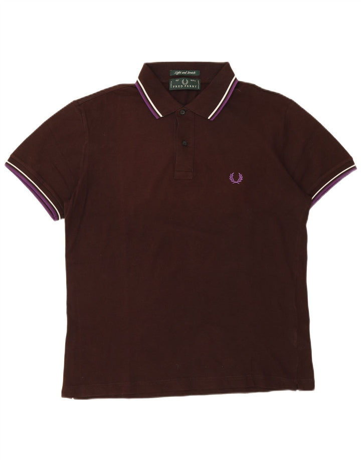 Fred Perry Mens Polo Shirt Medium Brown Cotton