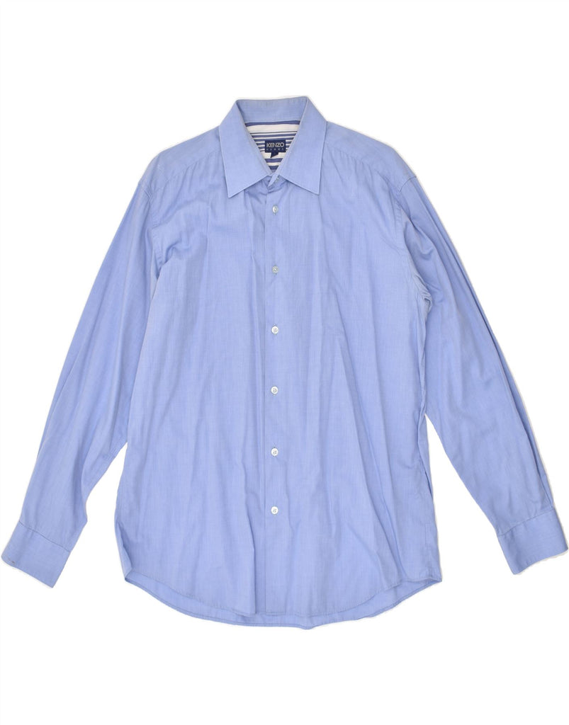 KENZO Mens Shirt Size 42 16 Large Blue Cotton Vintage Kenzo and Second-Hand Kenzo from Messina Hembry 