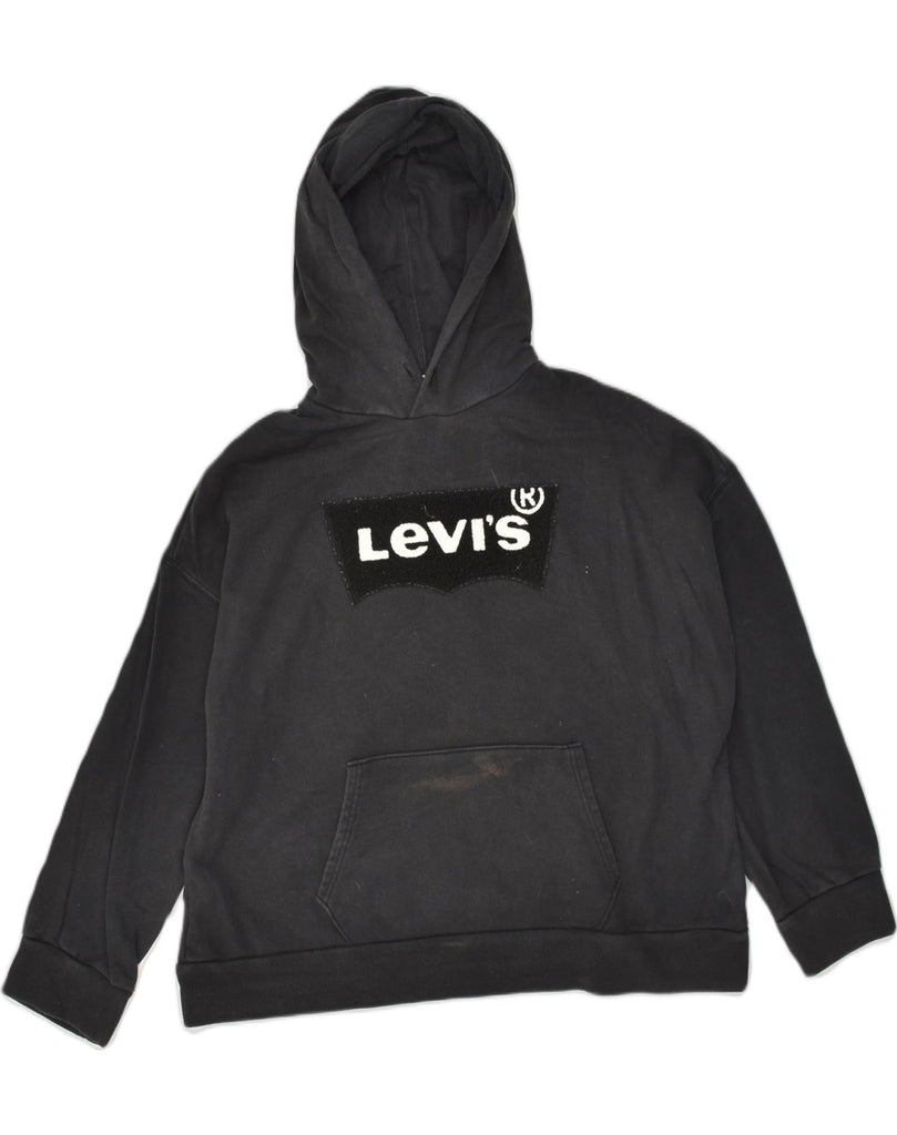 LEVI'S Mens Graphic Hoodie Jumper Small Black Cotton | Vintage Levi's | Thrift | Second-Hand Levi's | Used Clothing | Messina Hembry 