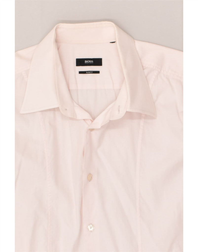 HUGO BOSS Mens Slim Fit Shirt Medium Pink Cotton | Vintage Hugo Boss | Thrift | Second-Hand Hugo Boss | Used Clothing | Messina Hembry 