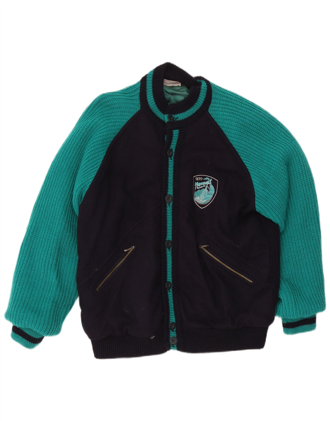 Rodrigo Mens Bomber Jacket IT 48 Medium Black Colourblock