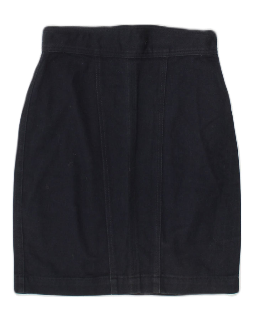 ICEBERG Womens Straight Skirt IT 42 Medium W26 Navy Blue Cotton | Vintage Iceberg | Thrift | Second-Hand Iceberg | Used Clothing | Messina Hembry 