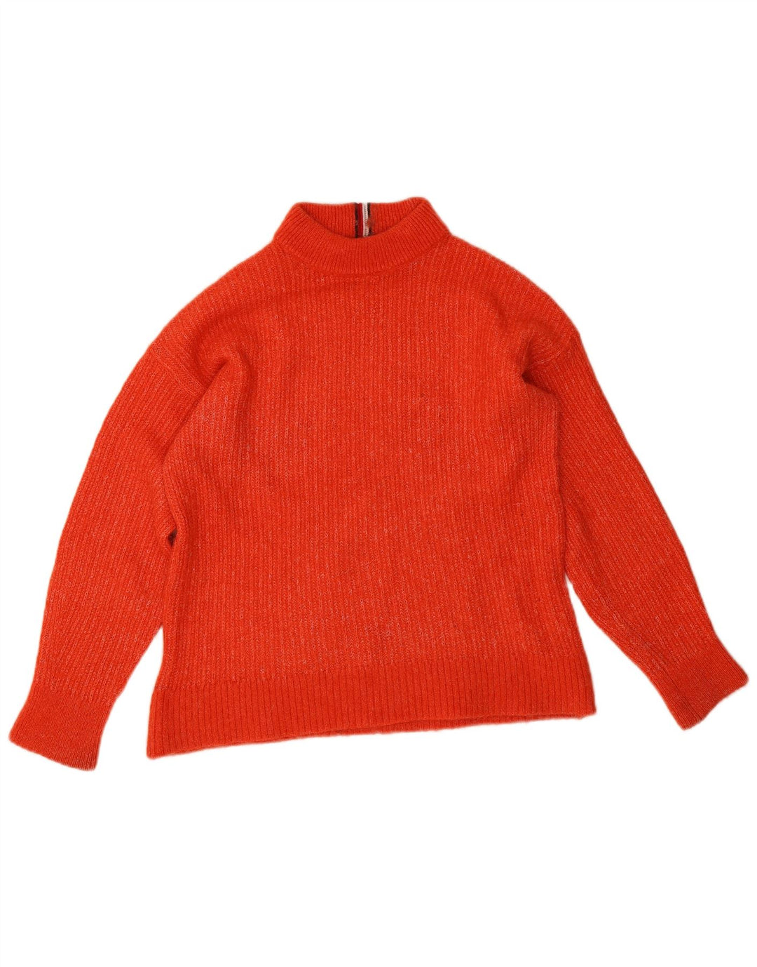 Tommy Hilfiger Womens Roll Neck Jumper Sweater UK 14 Medium Orange