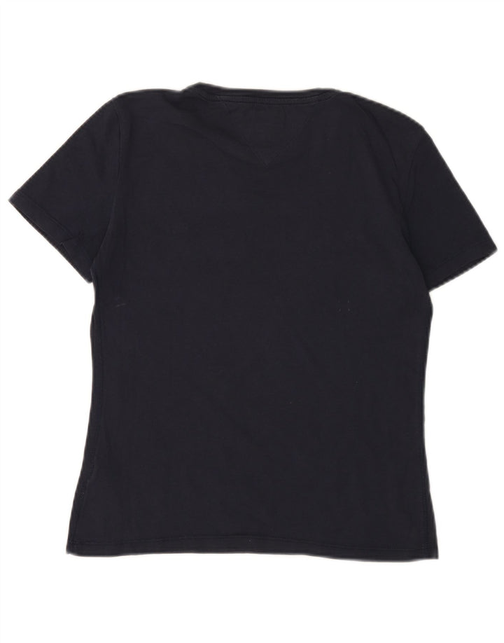 TOMMY HILFIGER Womens T-Shirt Top UK 2 2XS Navy Blue Cotton