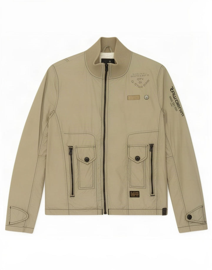 G-Star Womens Graphic Utility Jacket UK 38 Medium Beige Polyamide