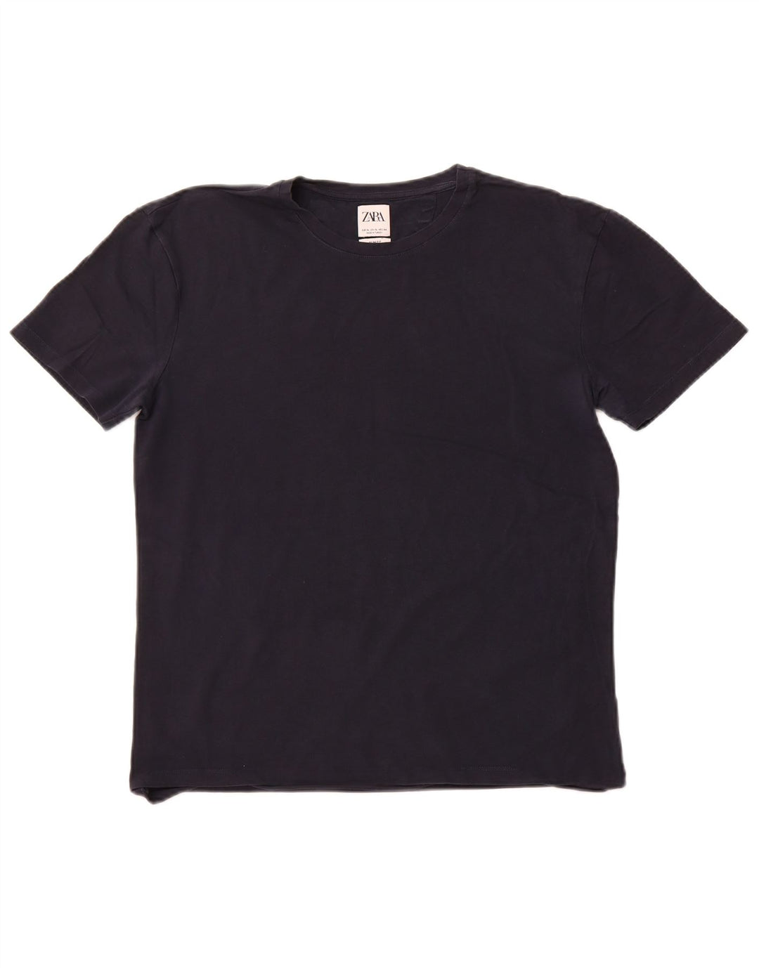 Zara Mens Slim Fit T-Shirt Top XL Navy Blue