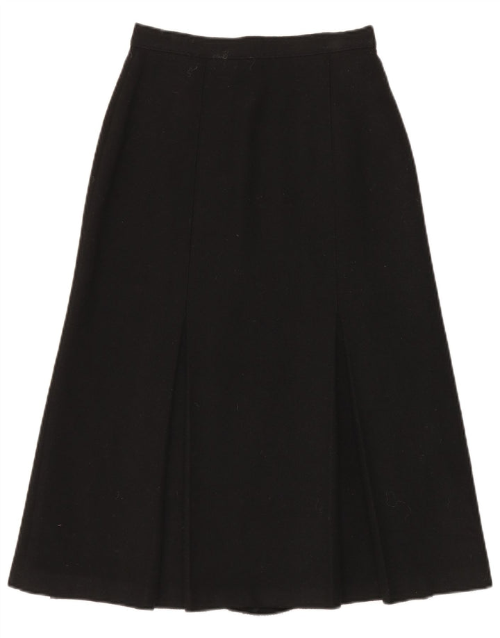 St Michael Womens A-Line Skirt UK 10 Small W24  Black Wool