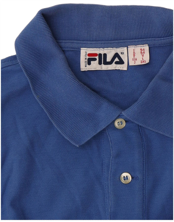 Fila Mens Polo Shirt IT 54 XL Blue
