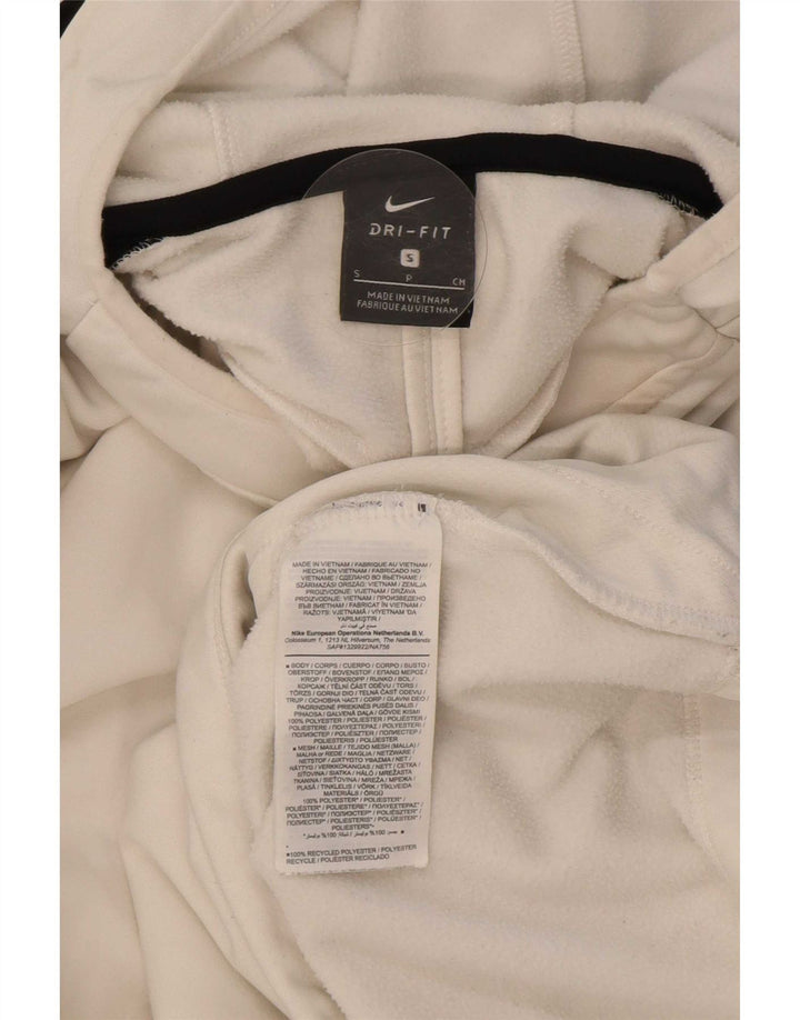 Nike Mens Dri Fit Hoodie Jumper Small White Colourblock Polyester