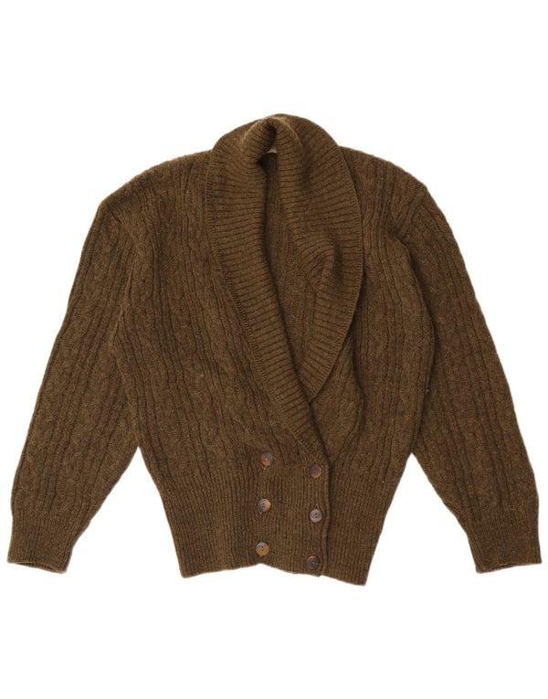 Weekend Womens Double Breasted Cardigan Sweater UK 14 Medium Khaki