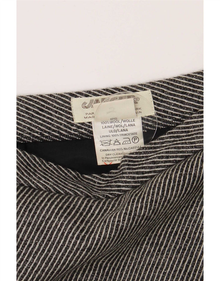 Jaeger Womens Pencil Skirt UK 14 Medium W28 Grey Striped Wool