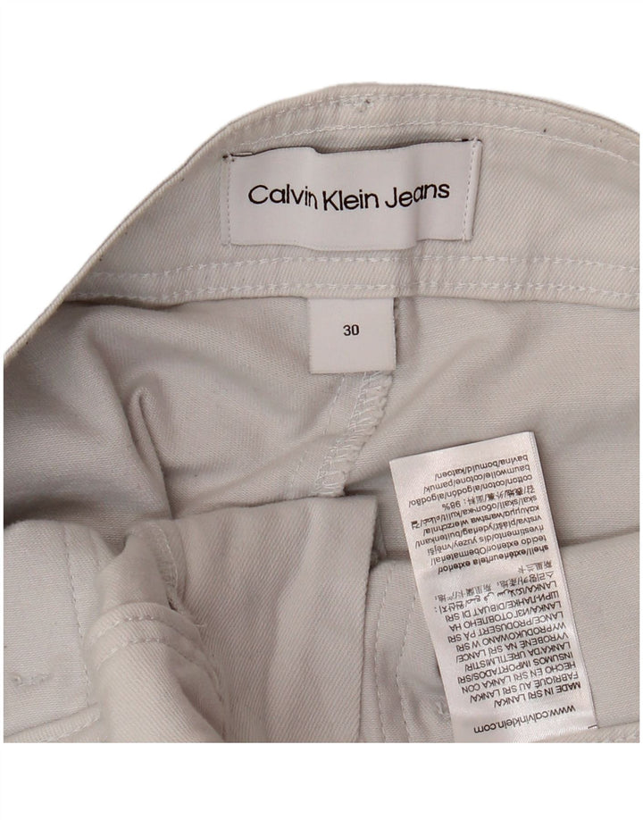 CALVIN KLEIN Mens Joggers Cargo Trousers W30 L28 White Cotton